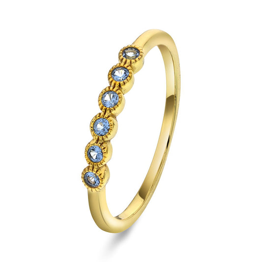 Ring med lys blå zirkonia